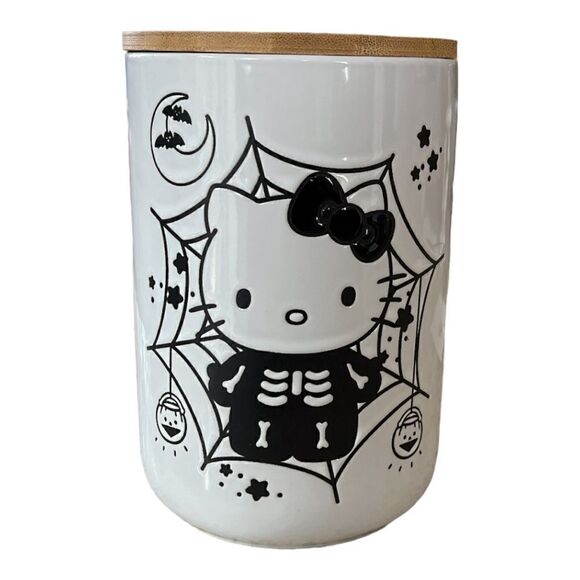 Hello Kitty VHTF White Skeleton Canister with Lid
